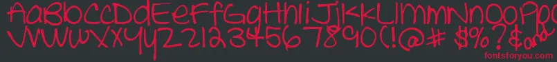 DjbTheCheerleader-Schriftart – Rote Schriften auf schwarzem Hintergrund