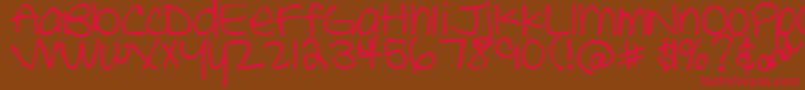 DjbTheCheerleader Font – Red Fonts on Brown Background