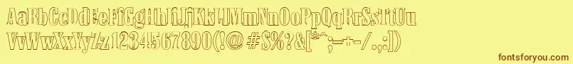 ColoneloutlineBold Font – Brown Fonts on Yellow Background