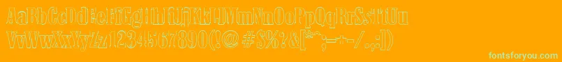 ColoneloutlineBold Font – Green Fonts on Orange Background