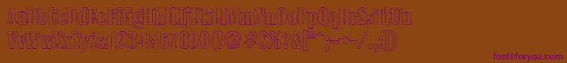 Police ColoneloutlineBold – polices violettes sur fond brun