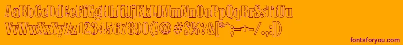ColoneloutlineBold Font – Purple Fonts on Orange Background