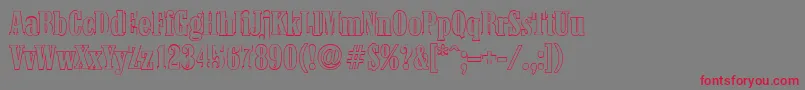Шрифт ColoneloutlineBold – красные шрифты на сером фоне