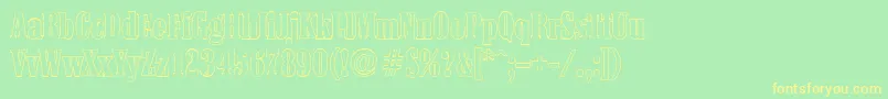 ColoneloutlineBold Font – Yellow Fonts on Green Background