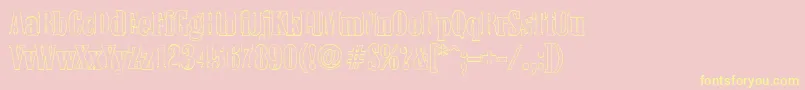 ColoneloutlineBold Font – Yellow Fonts on Pink Background