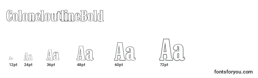 ColoneloutlineBold Font Sizes