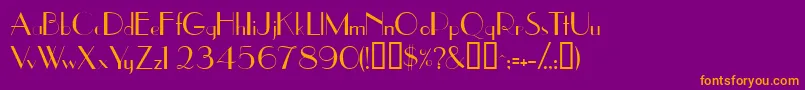 Więcej informacji o czcionce Jetsetssk Czcionka Jetsetssk – pomarańczowe czcionki na fioletowym tle