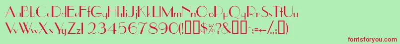 Jetsetssk Font – Red Fonts on Green Background