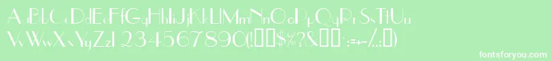 フォントJetsetssk – 緑の背景に白い文字