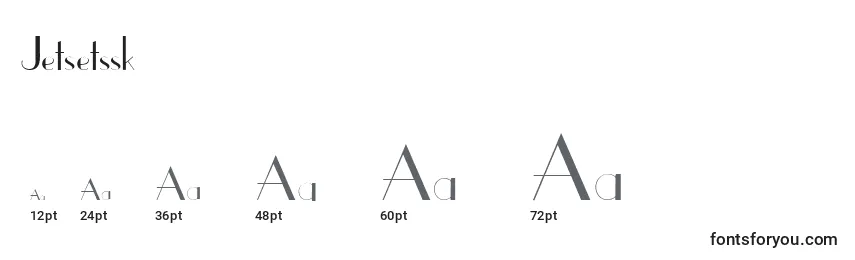 Размеры шрифта Jetsetssk