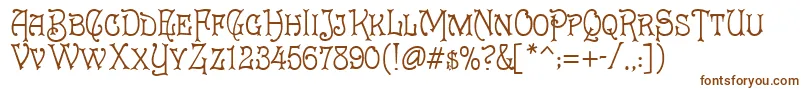 Cruickshank-fontti – ruskeat fontit valkoisella taustalla