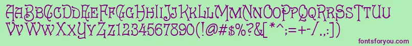 Cruickshank Font – Purple Fonts on Green Background