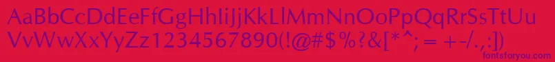 CgOmega Font – Purple Fonts on Red Background