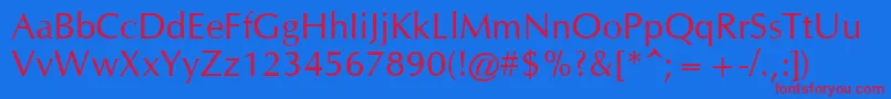 CgOmega-Schriftart – Rote Schriften auf blauem Hintergrund