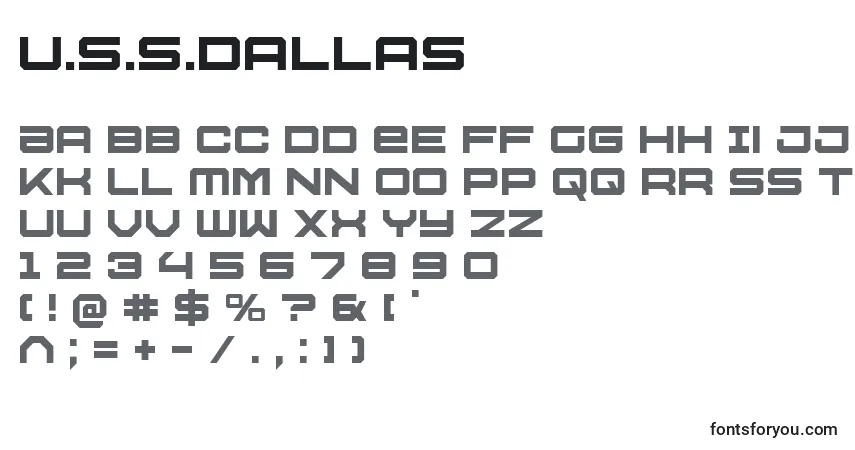 A fonte U.S.S.Dallas – alfabeto, números, caracteres especiais