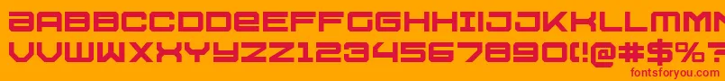 フォントU.S.S.Dallas – オレンジの背景に赤い文字