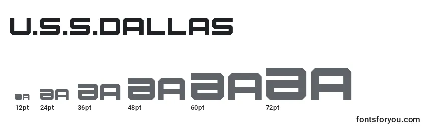 U.S.S.Dallas Font Sizes