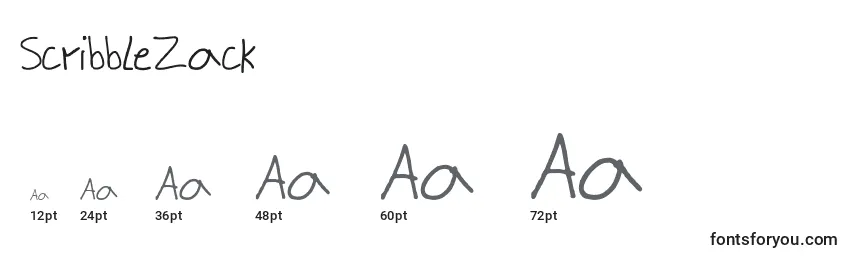 ScribbleZack Font Sizes