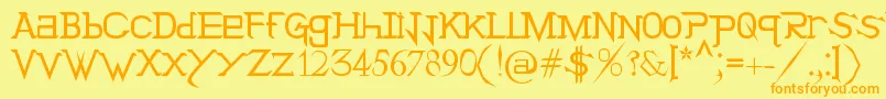 HolitterTittan Font – Orange Fonts on Yellow Background