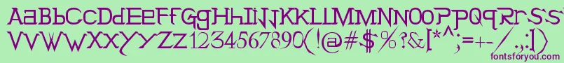 HolitterTittan Font – Purple Fonts on Green Background