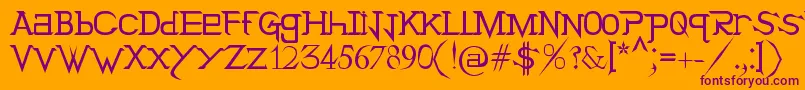 HolitterTittan Font – Purple Fonts on Orange Background