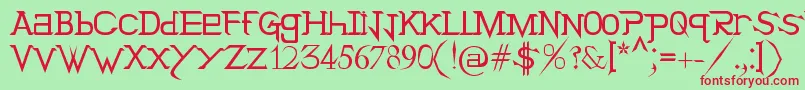 HolitterTittan Font – Red Fonts on Green Background