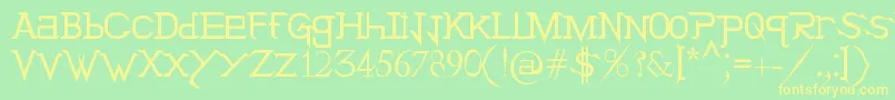 HolitterTittan Font – Yellow Fonts on Green Background