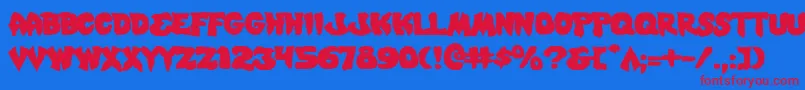 Mysticsinglere Font – Red Fonts on Blue Background