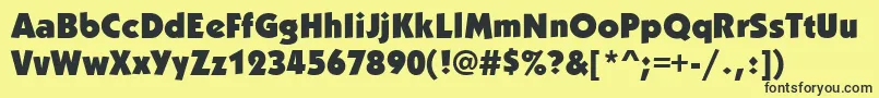 KabobblackRegular Font – Black Fonts on Yellow Background