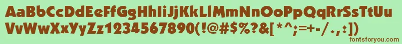 KabobblackRegular Font – Brown Fonts on Green Background