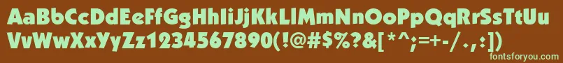 KabobblackRegular Font – Green Fonts on Brown Background