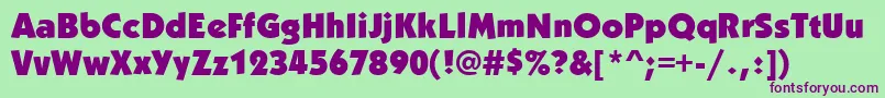 KabobblackRegular Font – Purple Fonts on Green Background