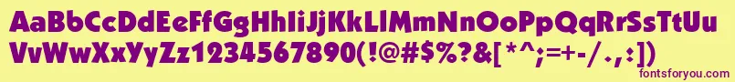 KabobblackRegular Font – Purple Fonts on Yellow Background