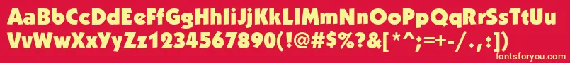 KabobblackRegular Font – Yellow Fonts on Red Background