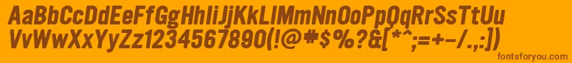 UltramagneticBoldoblique Font – Brown Fonts on Orange Background