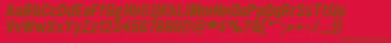 UltramagneticBoldoblique Font – Brown Fonts on Red Background