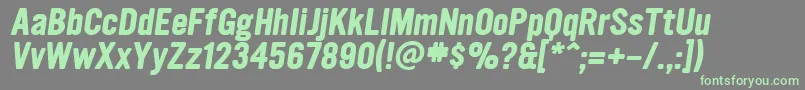 UltramagneticBoldoblique-fontti – vihreät fontit harmaalla taustalla