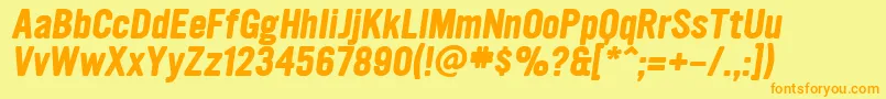 UltramagneticBoldoblique Font – Orange Fonts on Yellow Background