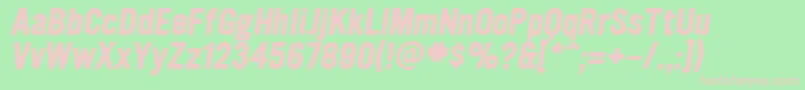 フォントUltramagneticBoldoblique – 緑の背景にピンクのフォント