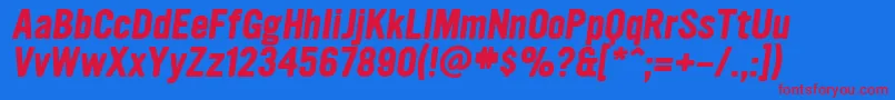 Police UltramagneticBoldoblique – polices rouges sur fond bleu
