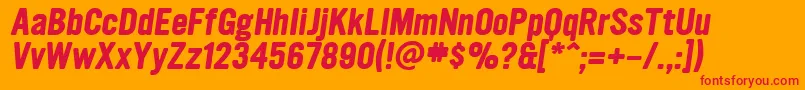 UltramagneticBoldoblique Font – Red Fonts on Orange Background