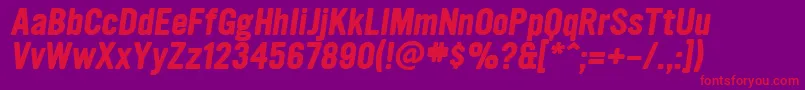 UltramagneticBoldoblique Font – Red Fonts on Purple Background