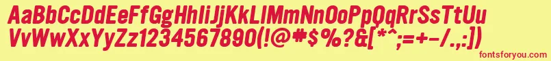 UltramagneticBoldoblique Font – Red Fonts on Yellow Background