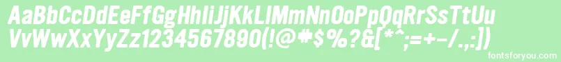 フォントUltramagneticBoldoblique – 緑の背景に白い文字