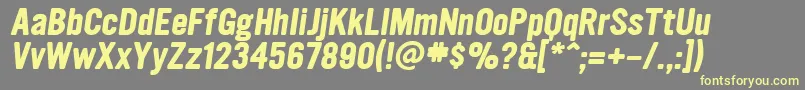 Шрифт UltramagneticBoldoblique – жёлтые шрифты на сером фоне