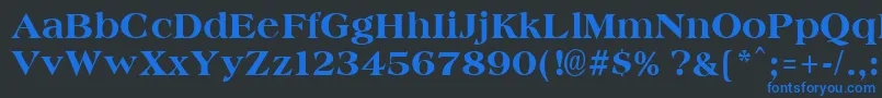 AmphionextraboldRegular Font – Blue Fonts on Black Background
