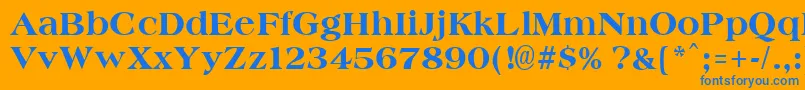 AmphionextraboldRegular Font – Blue Fonts on Orange Background