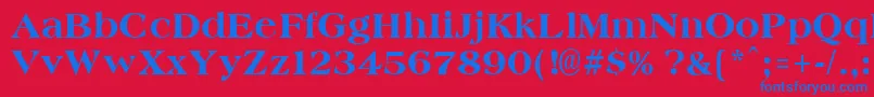 AmphionextraboldRegular Font – Blue Fonts on Red Background