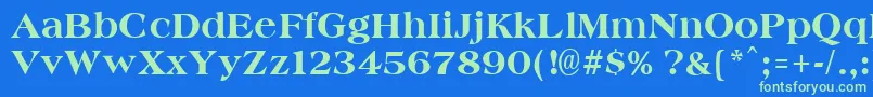 AmphionextraboldRegular Font – Green Fonts on Blue Background