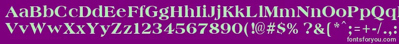 AmphionextraboldRegular Font – Green Fonts on Purple Background